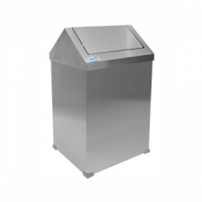Okinox Metal Trash Can, Roof Cover, Push Lid, Swing Cover, 45 Lt, 304 Stainless Steel