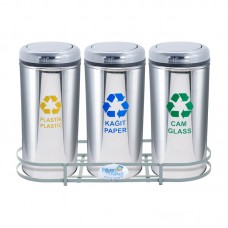 Okinox Recycling Dustbin Stainless Steel 901655 With Rotating Lid